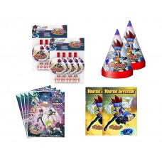 Beyblade Deluxe Accessory Party Pack Stickers Invitations Hats & Blowouts   